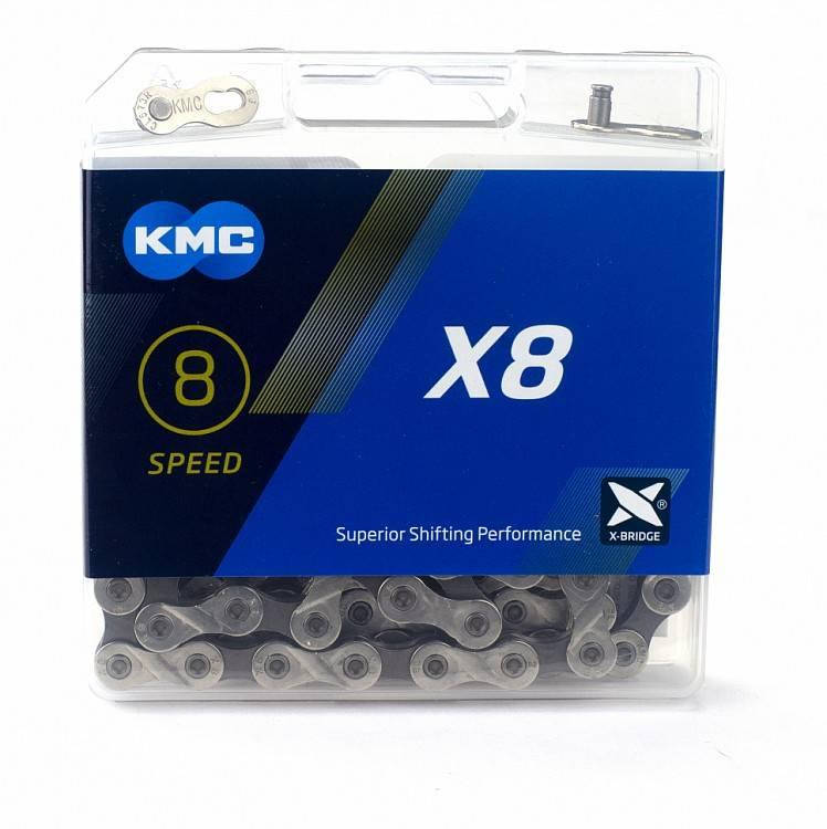 

Цепь KMC X8 116 звеньев + замок (6, 7, 8 скоростей)