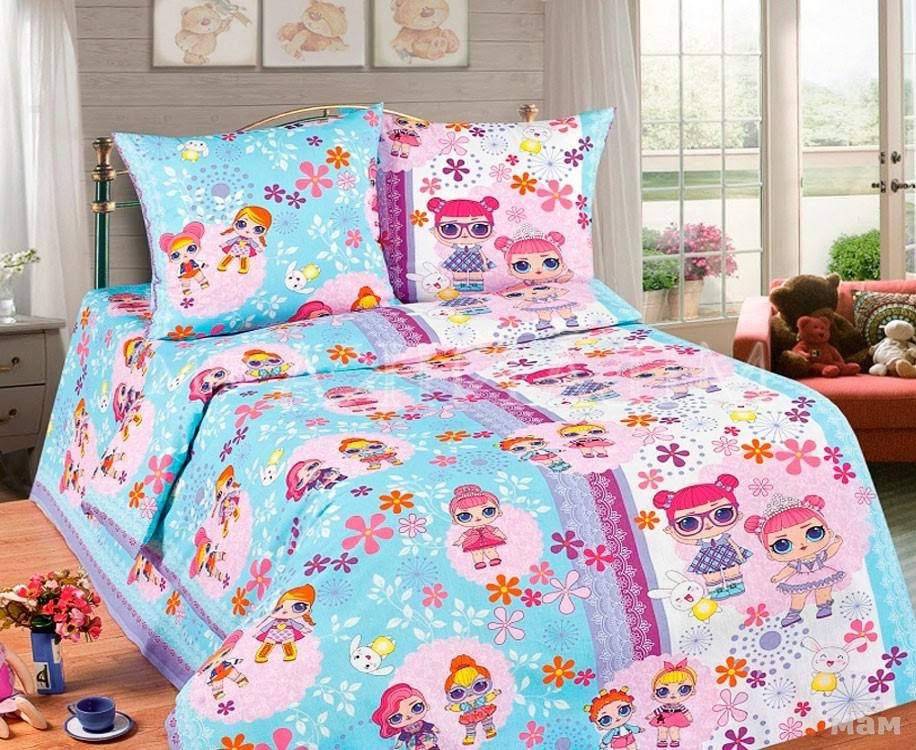 

Детское полуторное постельное белье Gold "Маленькая лол"