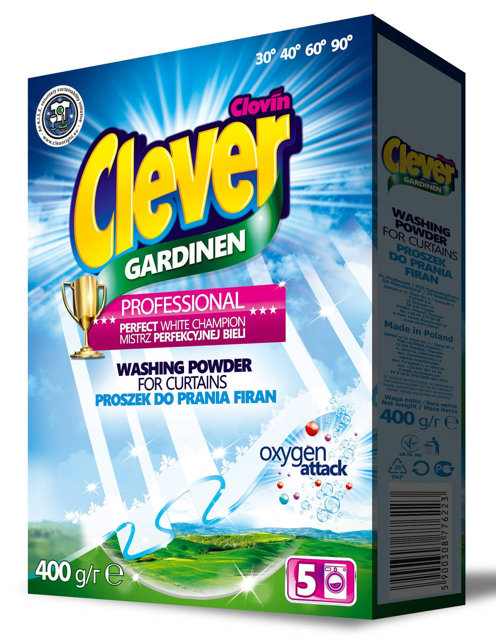 

Порошок для стирки гардин Clever Gardinen 400 гр