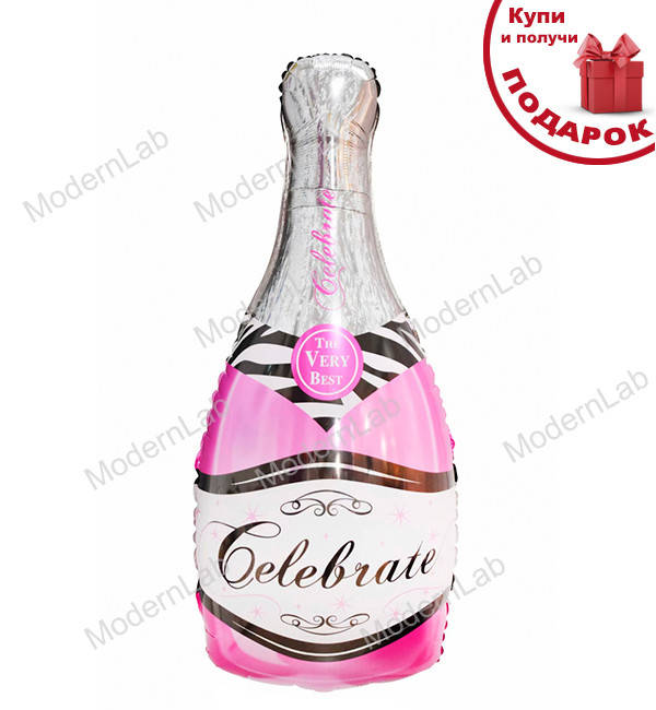 

Воздушные шарики "Бутылка Pink", Польша, 93*48 см, Розовый