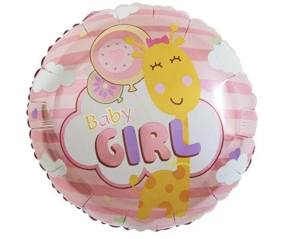 

Фольгированный шарик КНР 18" (45 см) Круг baby girl жирафик, Разные цвета