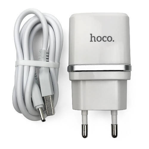

Комплект СЗУ HOCO С12 2,4A2USB + TYPE C, Белый