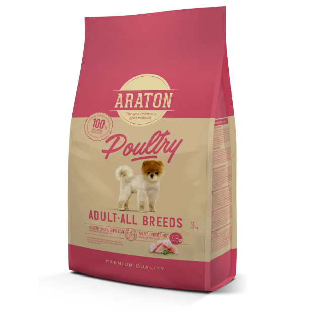 

Araton POULTRY Adult All Breeds Корм для взрослых собак всех пород 3 кг