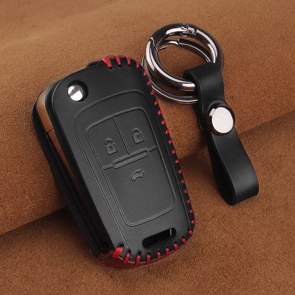 

Кожаный чехол для ключа зажигания автомобиля Opel (Опель) черный 3 кнопки