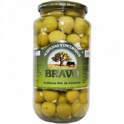 

Оливки без косточек, фаршированные миндалем Bravo Aceitunas y Encurtidos Испания 1 кг