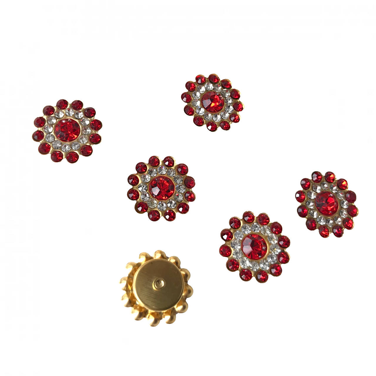 

Стразовый декор пришивной "Цветок"2 красный