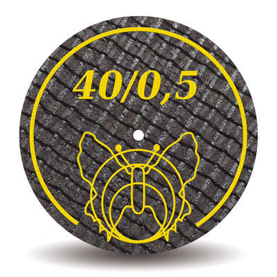 

Отрезной диск армированный стекловолокном 40х0,5 мм (Motyl, Мотыль, Бабочка), 1шт.