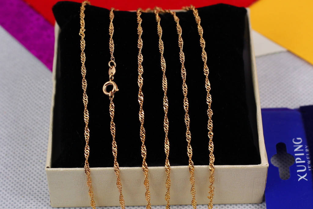 

Цепь Xuping Jewelry Сингапур 60 см 2 мм золотистая