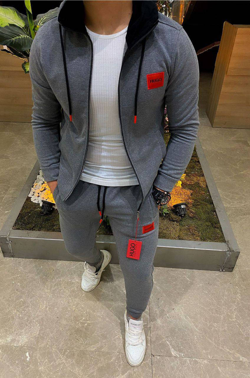 

Мужской брендовый спортивный костюм серого цвета Hugo Boss XXL, Темно-серый