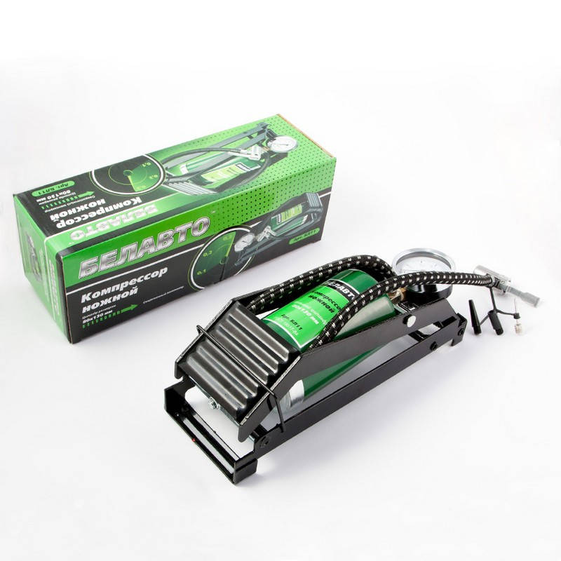 

Насос ножной для авто и велосипеда однопоршневой 6 Атм с удобной педалью Белавто БЛ11