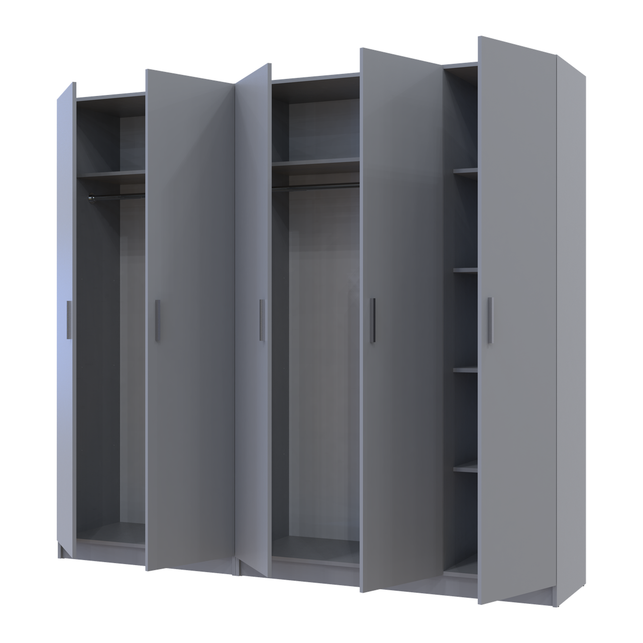 Шафа для одягу комплект Промо Сірий 2+3 ДСП 225х48х204 (80737767) 4