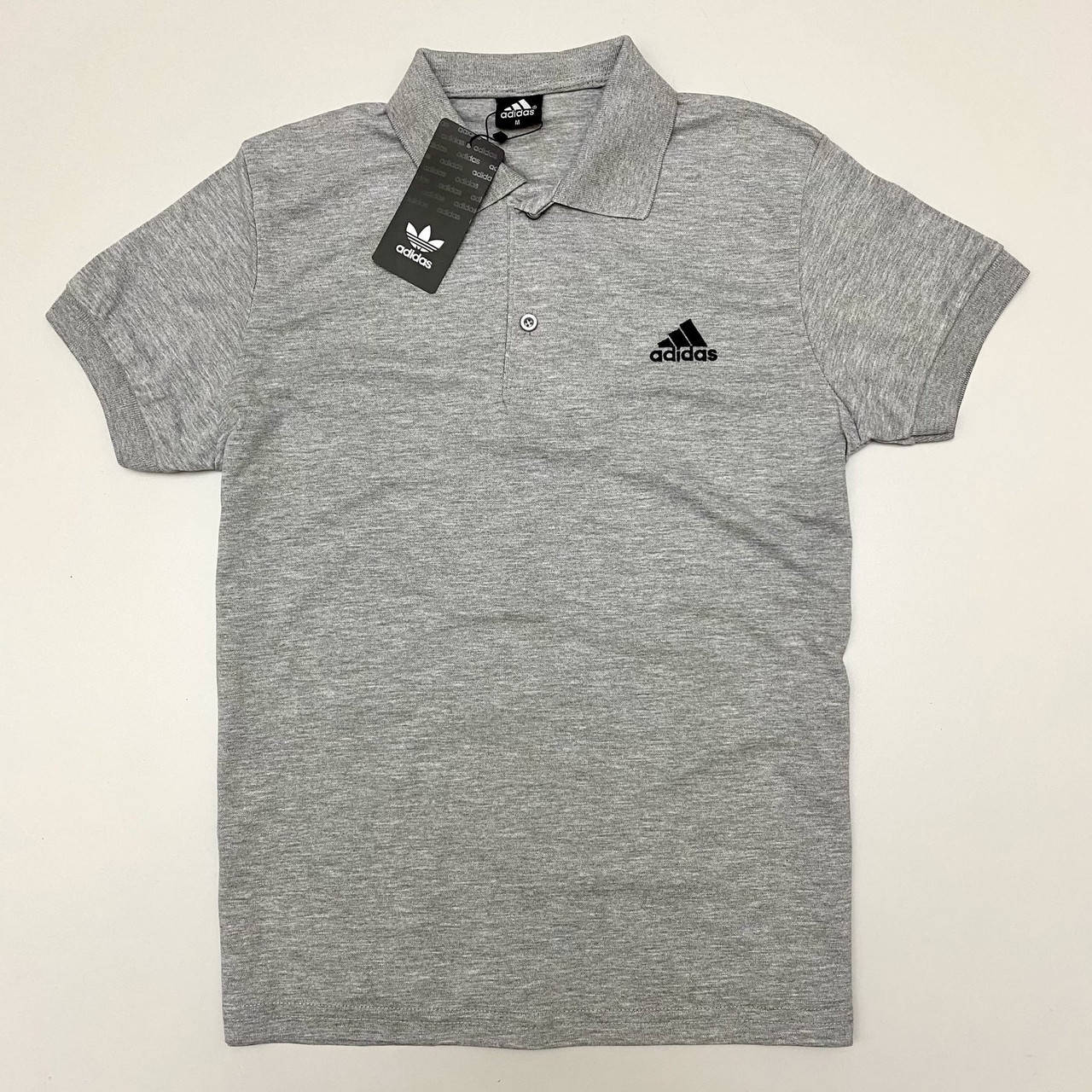 

Мужская футболка поло Adidas (Адидас), серая