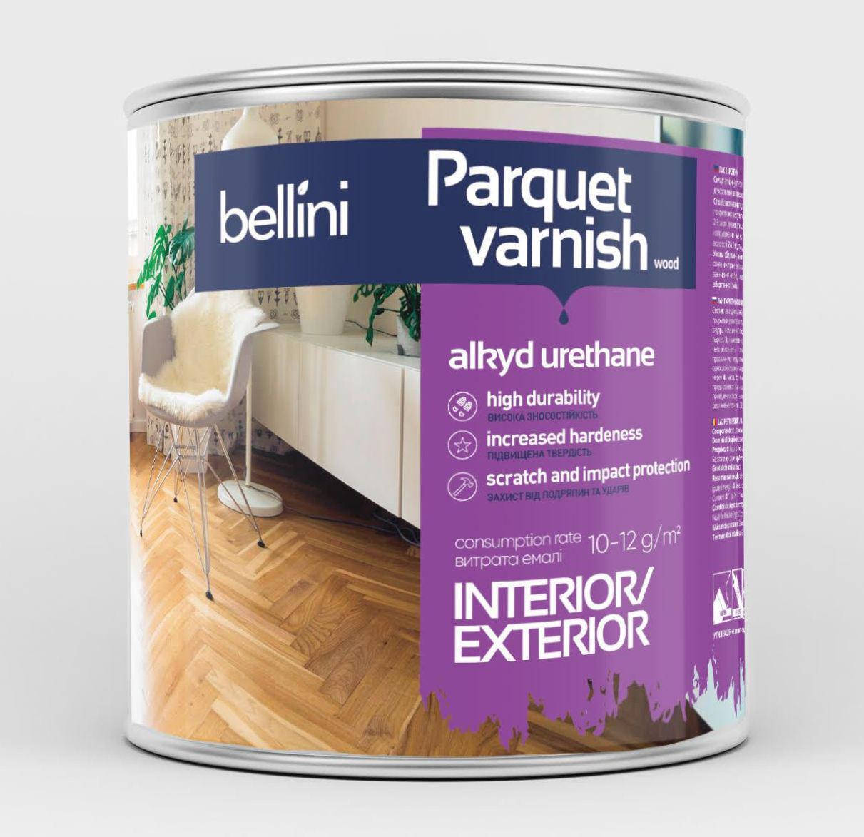 

Лак паркетный алкидно уретановый BELLINI 2,5 л