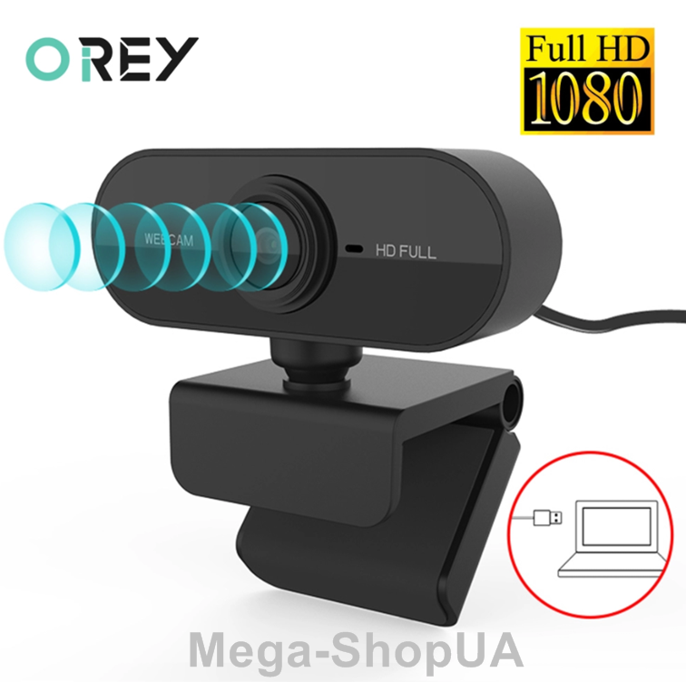 

Веб камера FullHD 1080p USB с микрофоном для компьютера ПК ноутбука скайпа. Web camera юсб usb вебка вебкамера, Черный