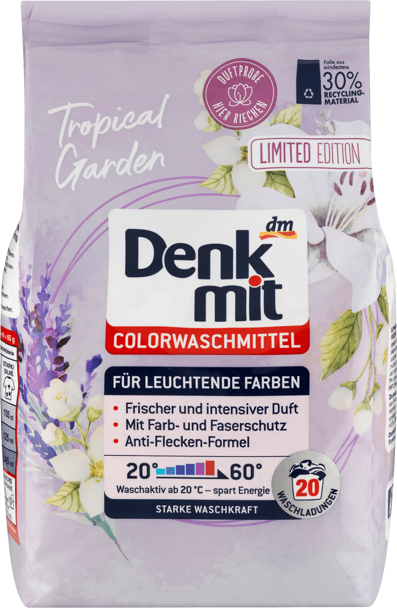 

Стиральный порошок для цветных вещей Denkmit Colorwaschmittel Tropical Garden, 1,3 kg.