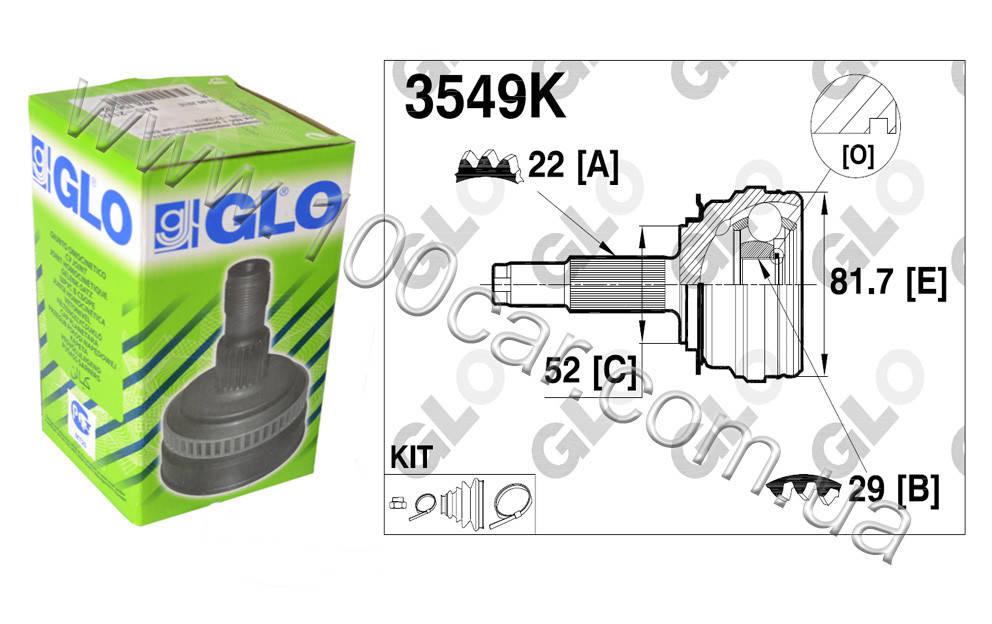 

Шрус наружный GLO 3549K для Daewoo Lanos 1.5 8V без ABS, Sens