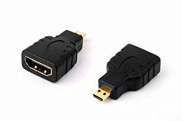 

Переходник с micro hdmi to hdmi male - female штекер в на гнездо, Черный