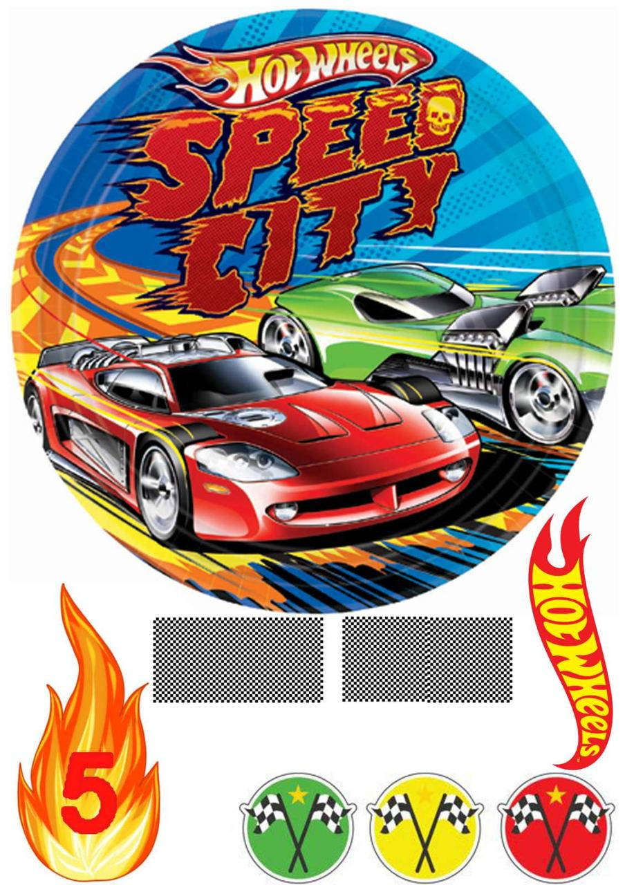 

Вафельная картинка на торт "Хот Вилс" (на листе А4)-