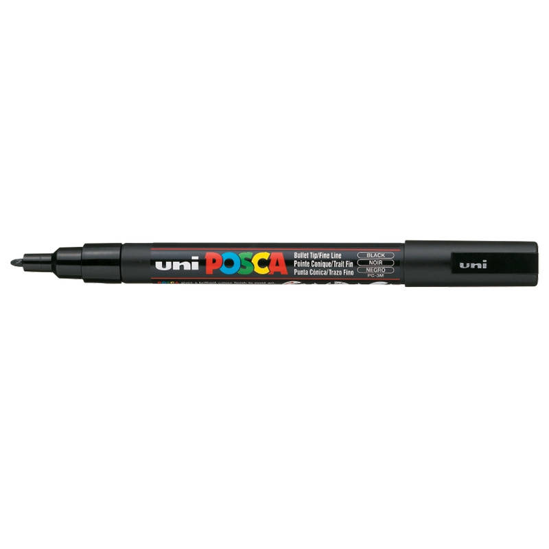 

Маркер перманентный uni POSCA 0.9-1.3мм на водной основе черный (PC-3M.Black)