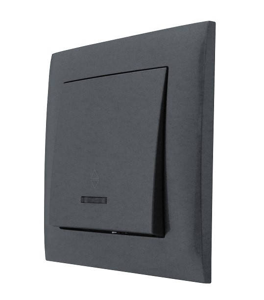 

Выключатель одноклавишный с LED подсветкой проходной серия IDEAL GRAFFITE ТМ"MARSHEL"