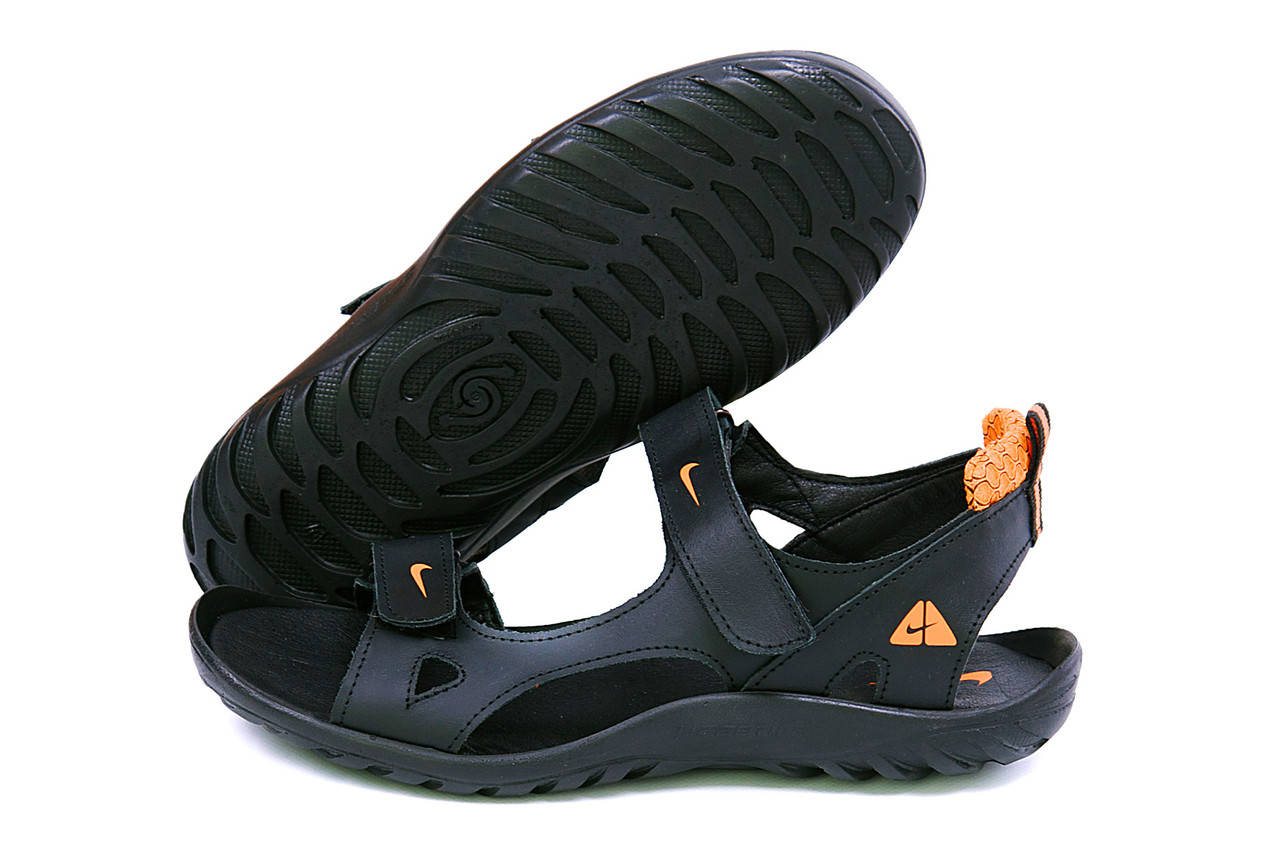 

Мужские кожаные сандалии Nike NS orange, Черный