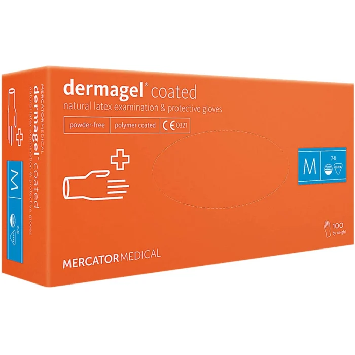 

Перчатки латексные без пудры Dermagel размер S, М 100 шт, Белый