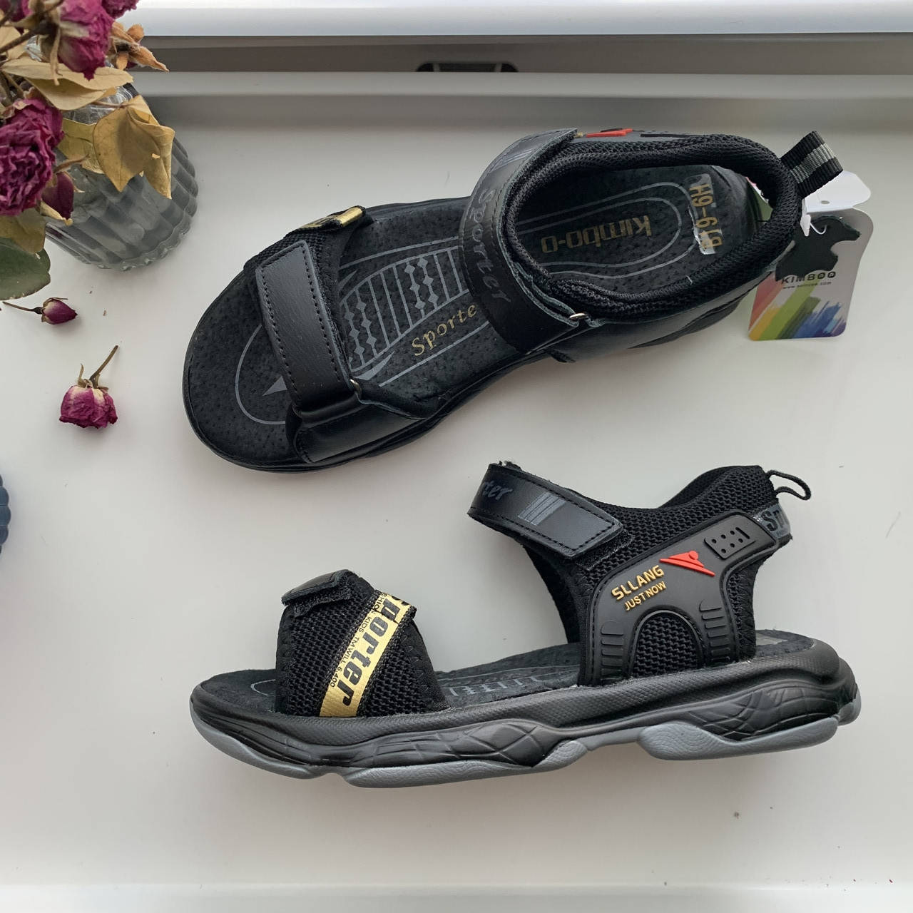 

Босоножки сандали кожа р 36 - 23 см, Черный