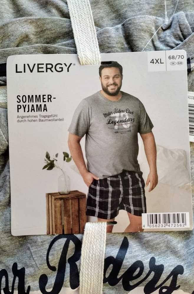 

Большой размер Футболка и шорты мужской комплект пижама LIVERGY®
