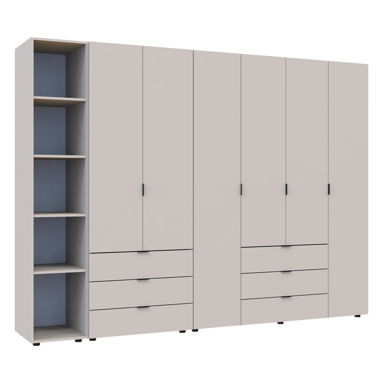 Розпашна Шафа для одягу Doros Гелар з Етажеркою Кашемір 2+4 ДСП 270.7х49.5х203.4 (80737651) 3