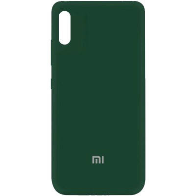 

Силиконовый чехол для Xiaomi Redmi 9A Темно-зеленый микрофибра soft touch
