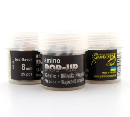 

Amino POP-UP two-flavor GARLIC•BLACK PEPPER (ЧЕСНОК•ЧЕРНЫЙ ПЕРЕЦ) Ø8