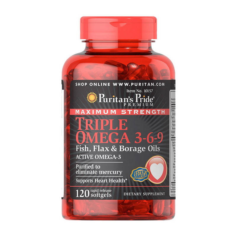 

Омега 3-6-9 Puritan's Pride Omega 3-6-9 Triple maximum strength 120 softgels