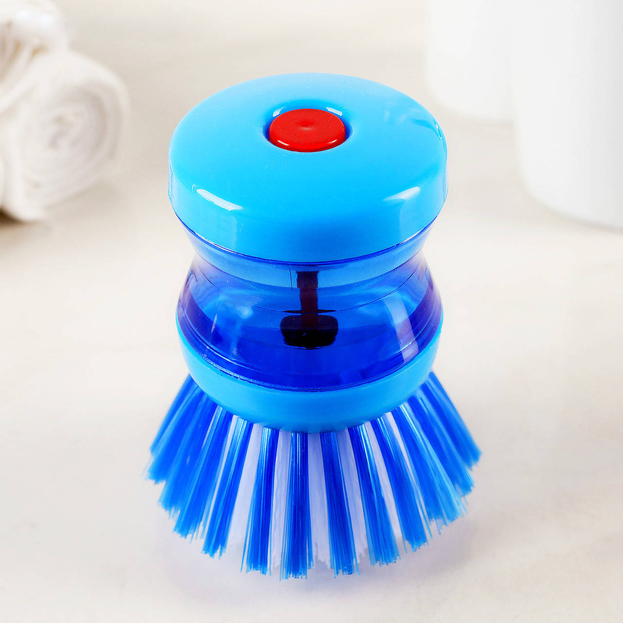 

Кухонна щітка для миття посуду з дозатором Kitchen Soap Dispensing Blue