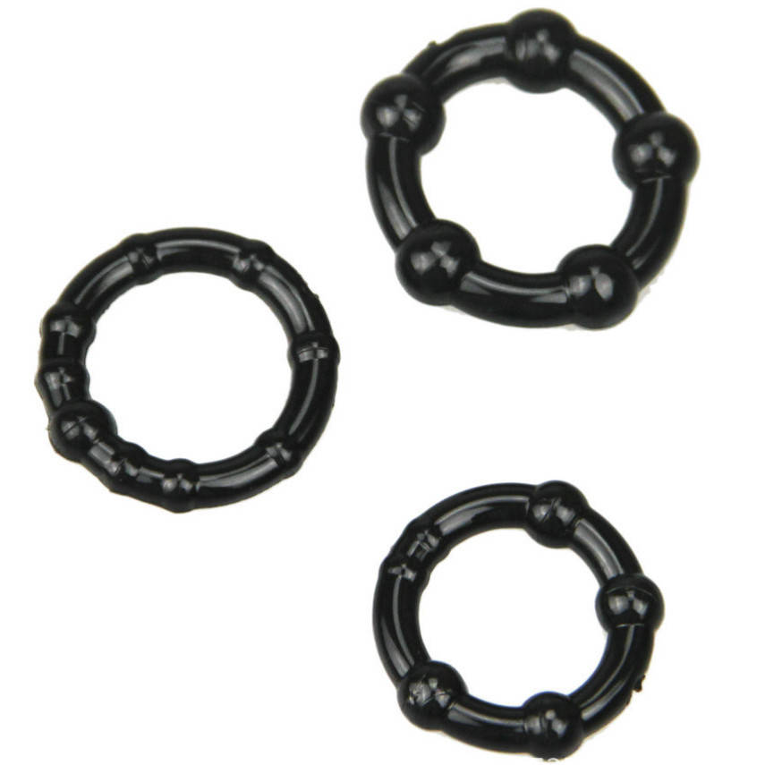 

Набор эрекционных колец, цвет - Long and Persistent, цвет: черный