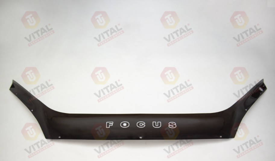 

Дефлектор капота VT52 (мухобойка) Ford Focus 2 2004-2008 до рестайлинга, Vip Tuning, FR05
