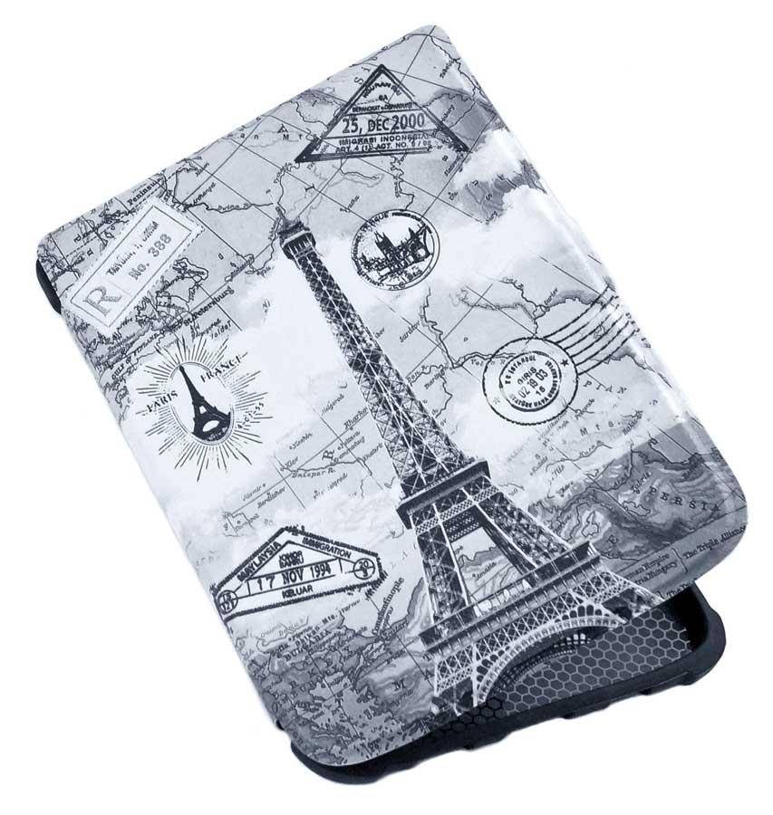 

Чехол PocketBook 628 Touch Lux 5 с рисунком Париж – обложка для Покетбук (Paris), Серый