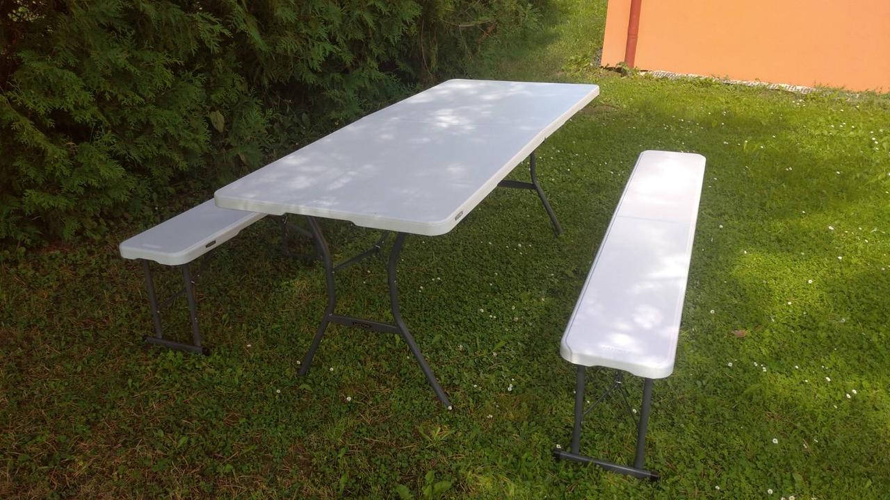 

Стіл туристичний розкладний для кемпінгу Lifetime USA 180 см + 2 лавки