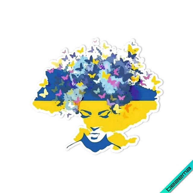 

Термонаклейка Карта Украины сине-желтый фон цветы девушка [Свой размер в ассортименте]