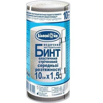

Бинт эластичный ленточный средней растяжимости "Білосніжка", ширина 10см*1,5 м