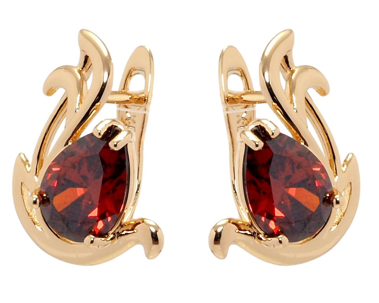 

Серьги Xuping Позолота 18K английский замок "Птица с красным кристаллом"