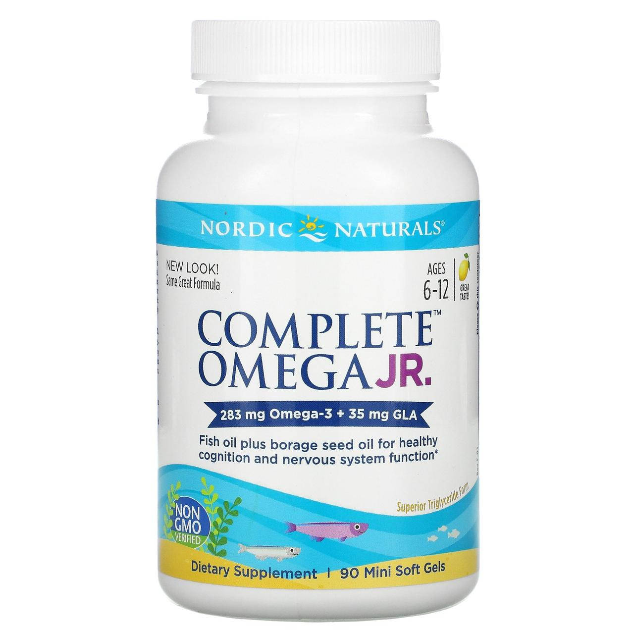 

Рыбий жир для подростков, Complete Omega Junior, Nordic Naturals, 283 мг, 90 капсул (NOR-01775)