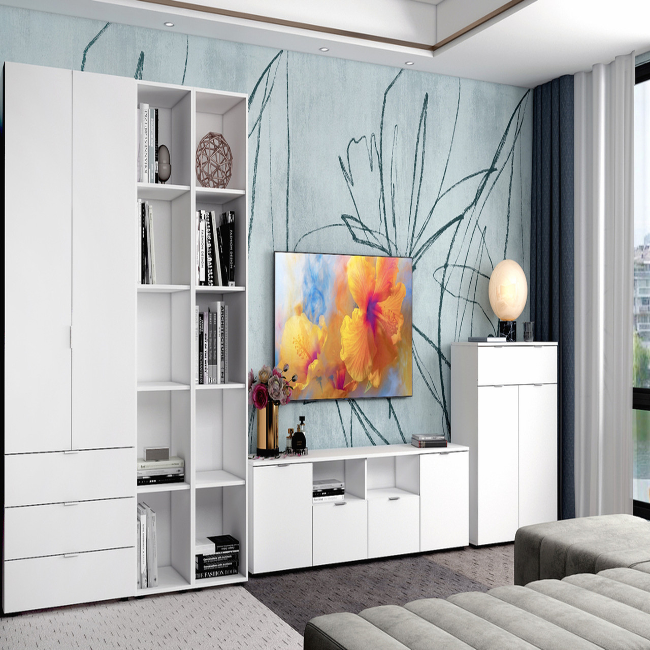 Комод Doros Рон 2 2 фасади 1 шухляда Білий 80х38х100 (41516003) 5