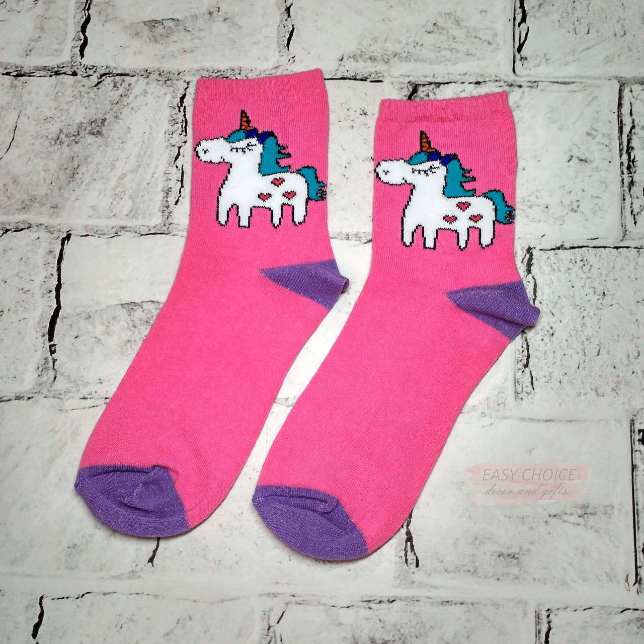 

Носки женские с рисунком Единорог, 36-42 р, Розовый