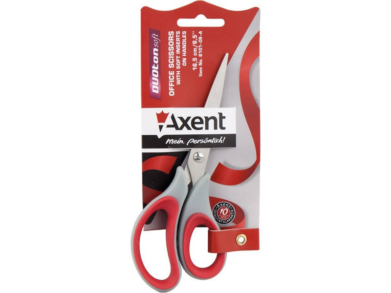 

Ножницы 16. 5 см Axent Duoton Soft серо-красные 6101-06 (ДИВ)