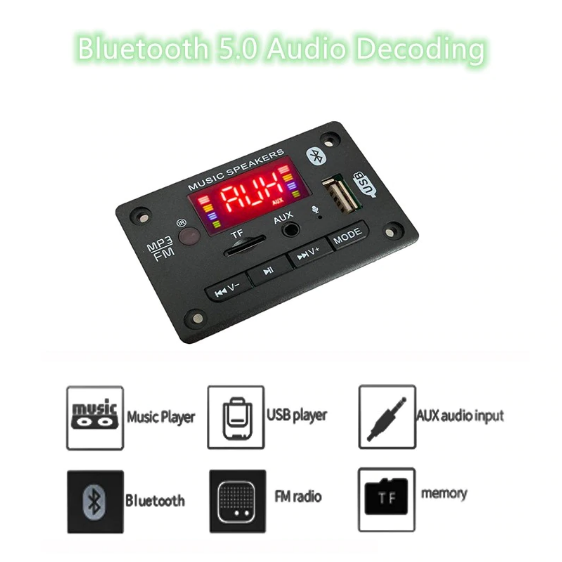 

ОРИГИНАЛ ! Авто MP3 плеер Bluetooth5.0 FM USB microSD модуль12V MP3 FLAC WMA WAV