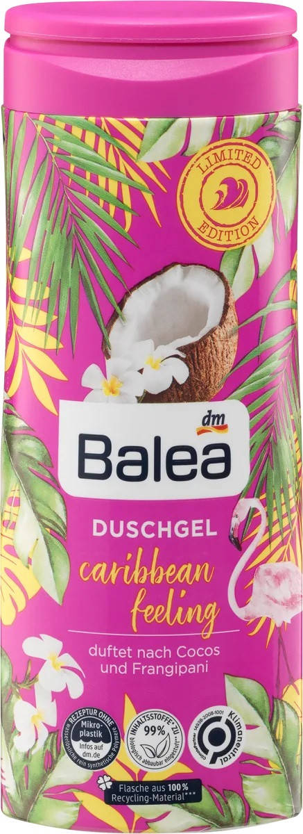 

Balea Dusche Caribbean Feeling Гель для душа с ароматом кокоса и плюмерии 300 мл