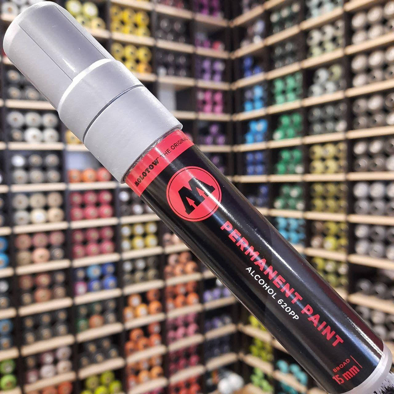 

Маркер спиртовой Molotow 620PP Crome Silver (Хром) 15мм, Серый
