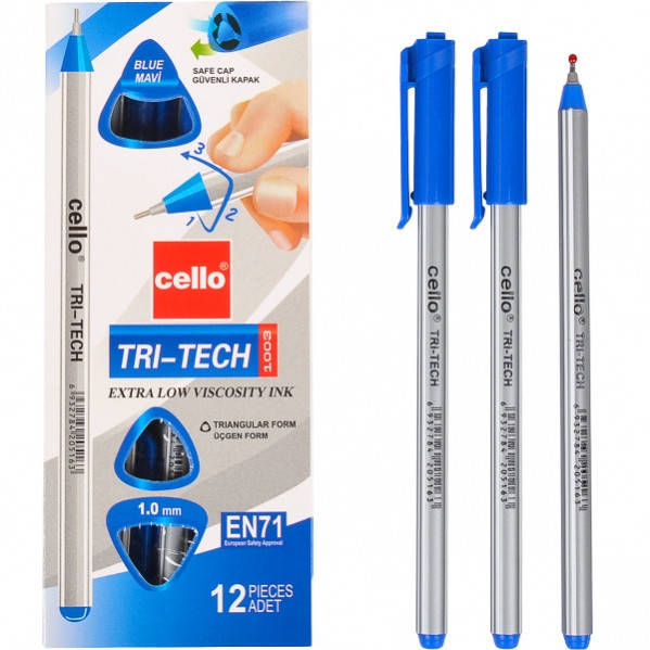 

Ручка масляная «TRI-TECH» Cello EN71 синяя 1 уп. (12 шт.)