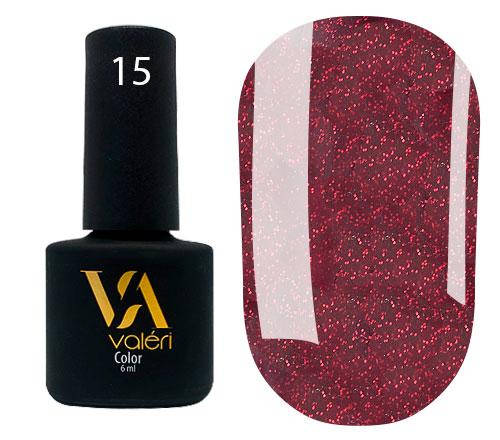 

Гель-лак Valeri Color № 015 (винно-бордовый, микроблеск), 6 мл