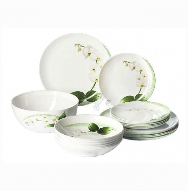 

Белый столовый сервиз с орхидеями 19 предметов Luminarc Diwali White Orchid (P9741)
